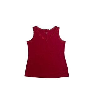 Karen Scott Lace-Patch V-Neck Tank top size M